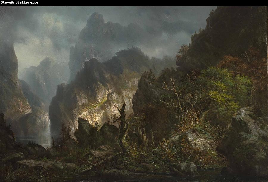 Johann Hermann Carmiencke Storm in the mountains